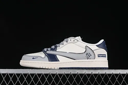 All categories Air Jordan Jordan series basketball shoes Air Jordan 1 Low High-end customized low-top sneakers Travis Scott x Fragment Design x Air Jordan 1 Low OG SP AJ1 Joe 1 Supreme joint gray star low-top cultural casual sneakers XS7089-549